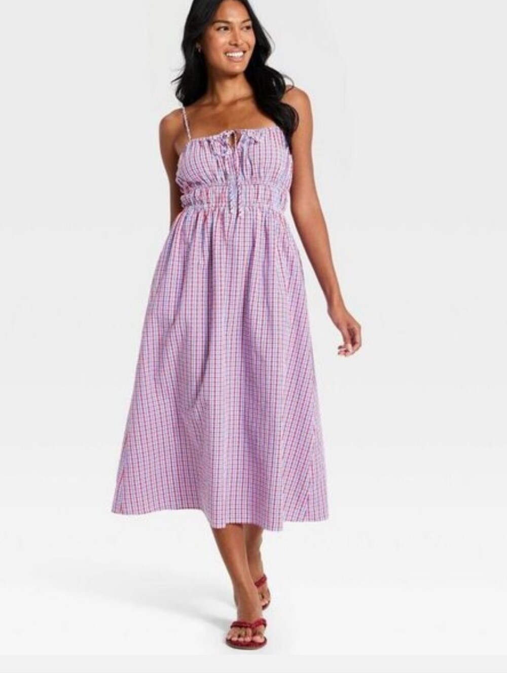 NWT Universal Thread Red And Blue Gingham Dress Size Small